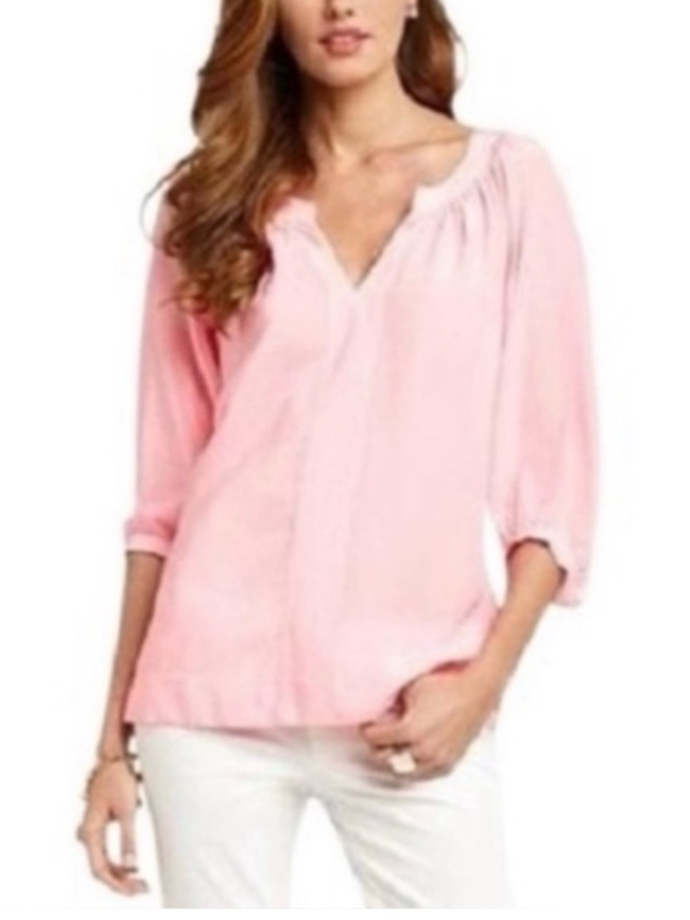 Lilly Pulitzer 100% Silk Moxy Top-Flutter Pink Lucky Diagonal Stripe